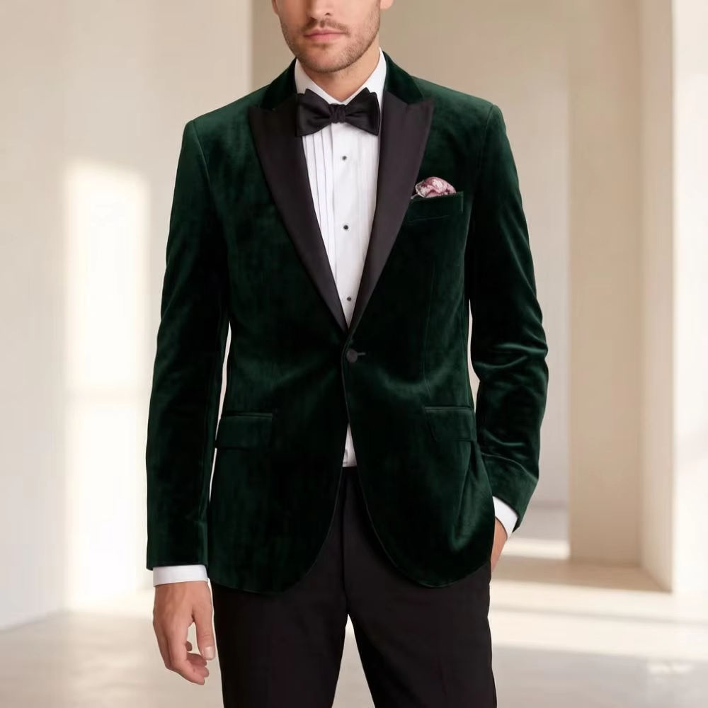 Men'S Formal Wear For Reception - Terno de Veludo Formal Masculino Slim