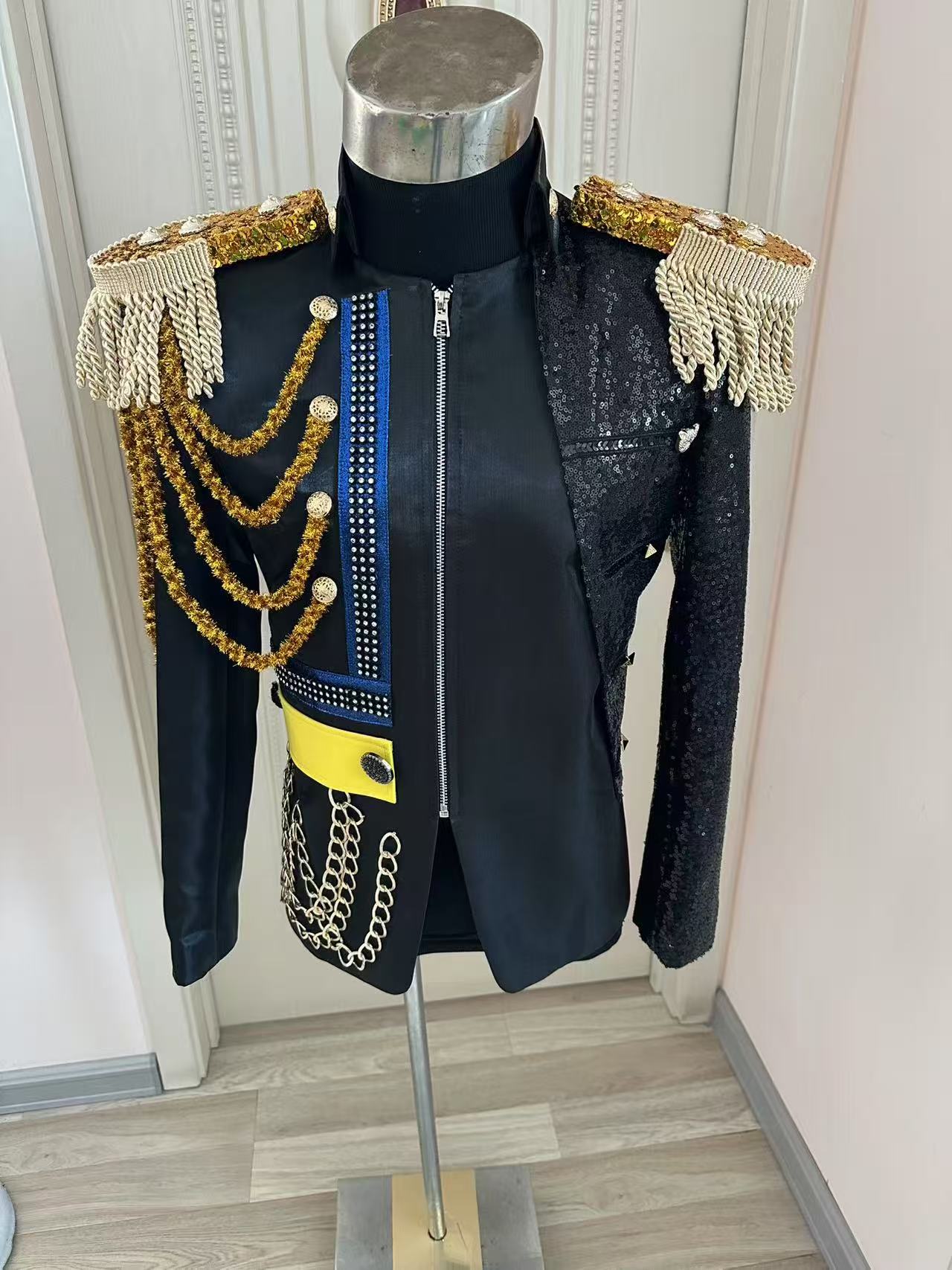 Men Formal Wear Dress - Novos homens borla jaqueta real festa