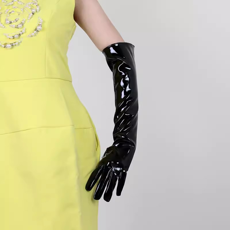 Formal Glove Leather - Luva Longa Feminina de Couro PU