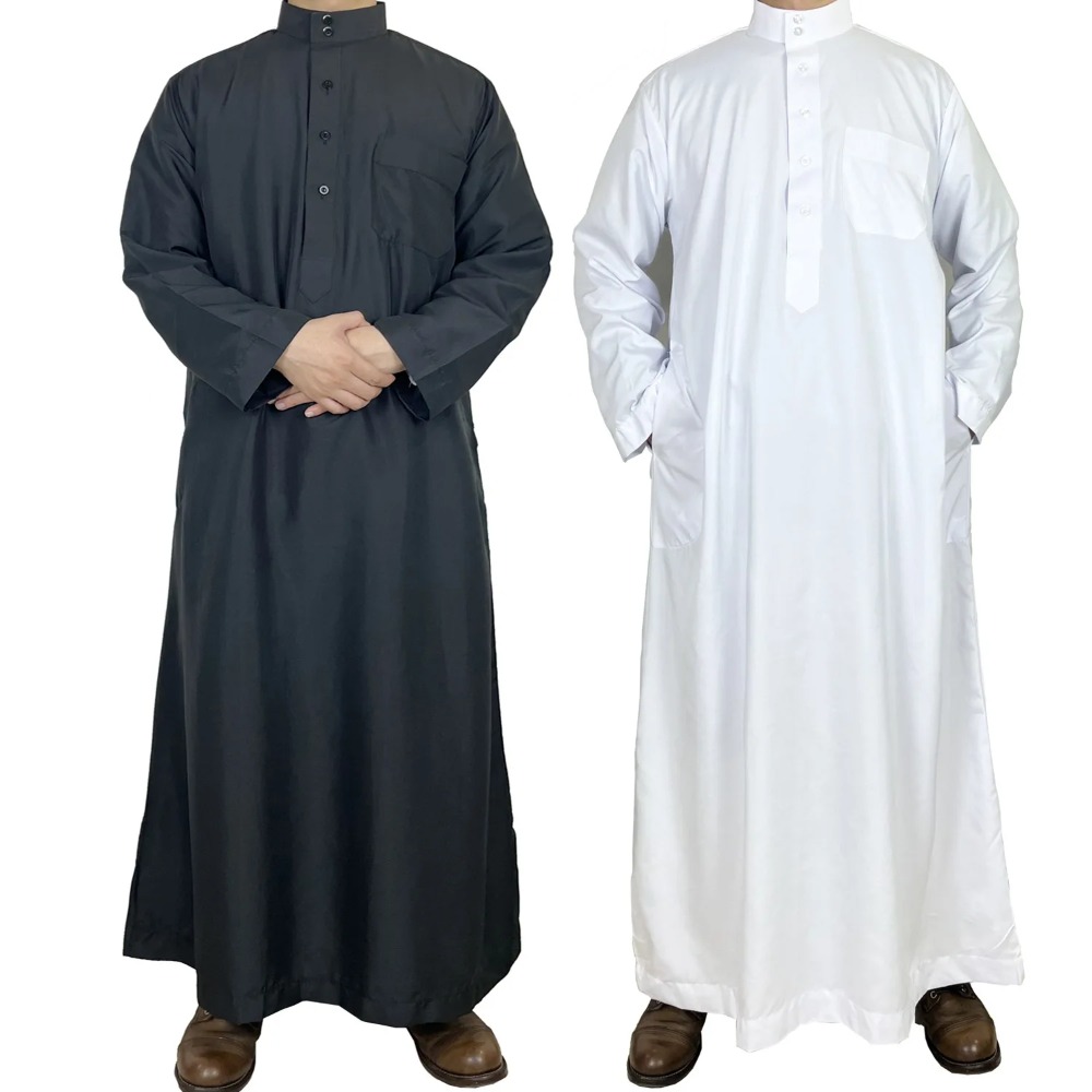 Arabic Formal Wear Men - Thobe Qatari Masculino em Poliéster com