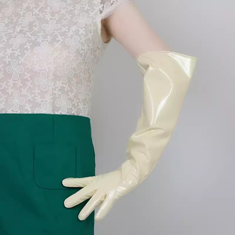 Formal Glove Leather - Luva Longa Feminina de Couro PU