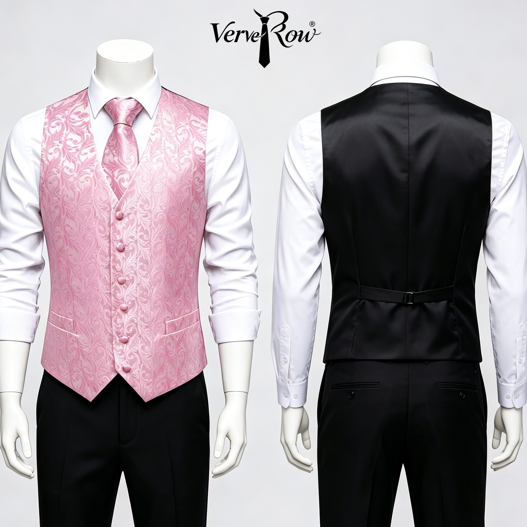 Men Formal Wear With Tie - Lenço de gravata rosa masculino, acessório