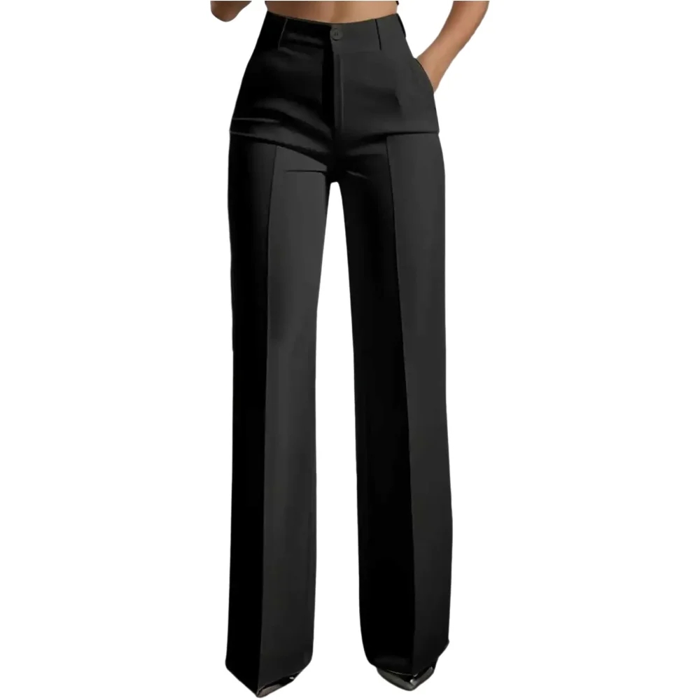 Dress Pant Flat Front - Calças de Vestido Femininas de Cintura