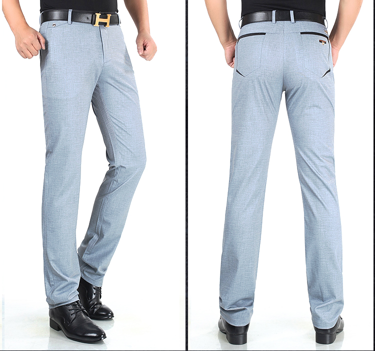 Dress Pant Flat Front - Calças Formais Masculinas com Stretch, Corte