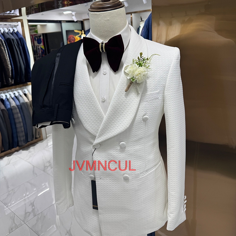 Men'S Formal Wear For Reception - Conjunto de Terno Jacquard Masculino de