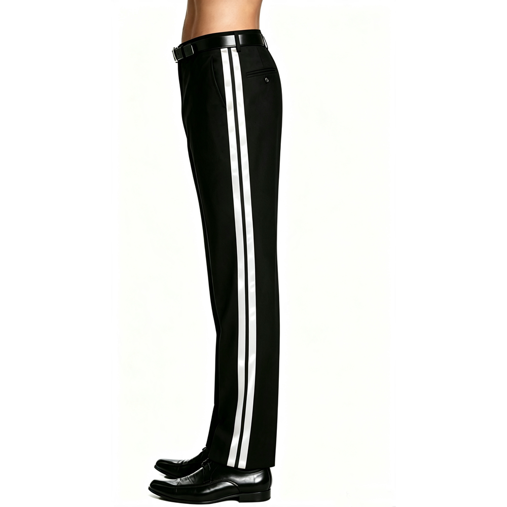 Calças de smoking masculinas c - Dress Pant Flat Front avaliação e preço