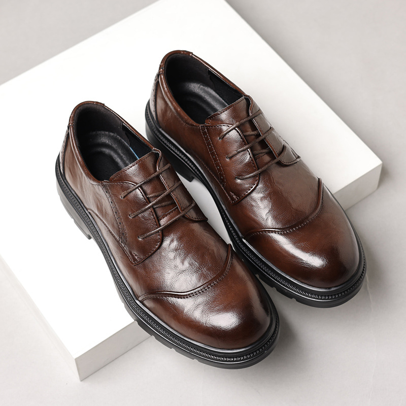 Sapatos masculinos de couro pa - Men Formal Wear Dress avaliação e preço