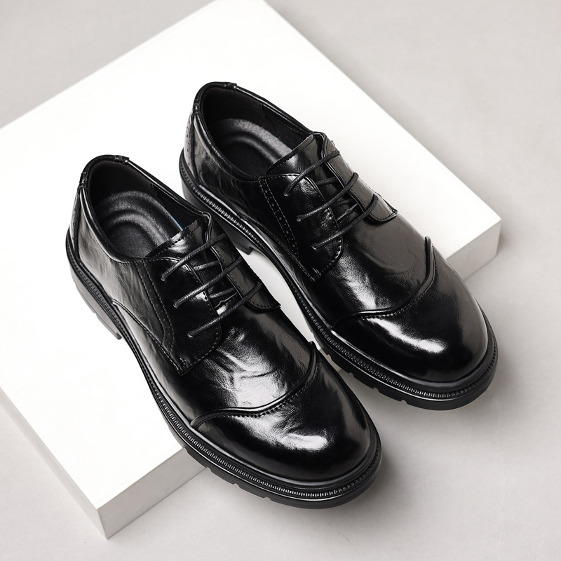 Sapatos masculinos de couro pa - Men Formal Wear Dress avaliação e preço