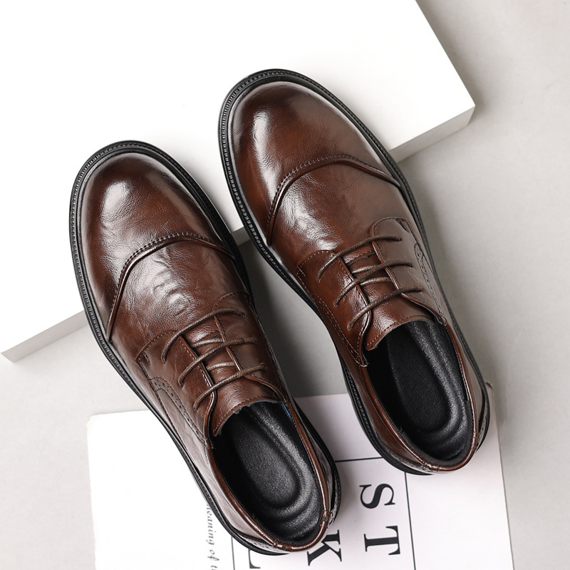 Sapatos masculinos de couro pa - Men Formal Wear Dress avaliação e preço
