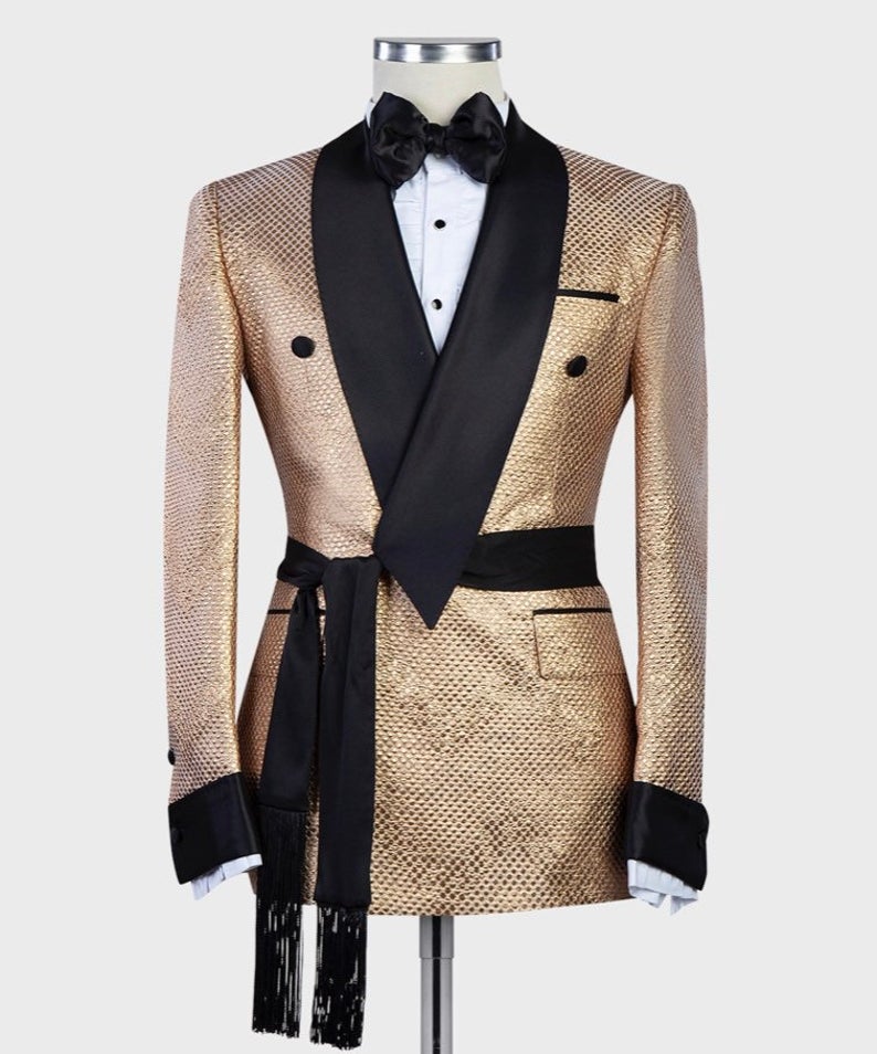 Smoking luxuoso dourado com ci - Arabic Formal Wear Men avaliação e preço