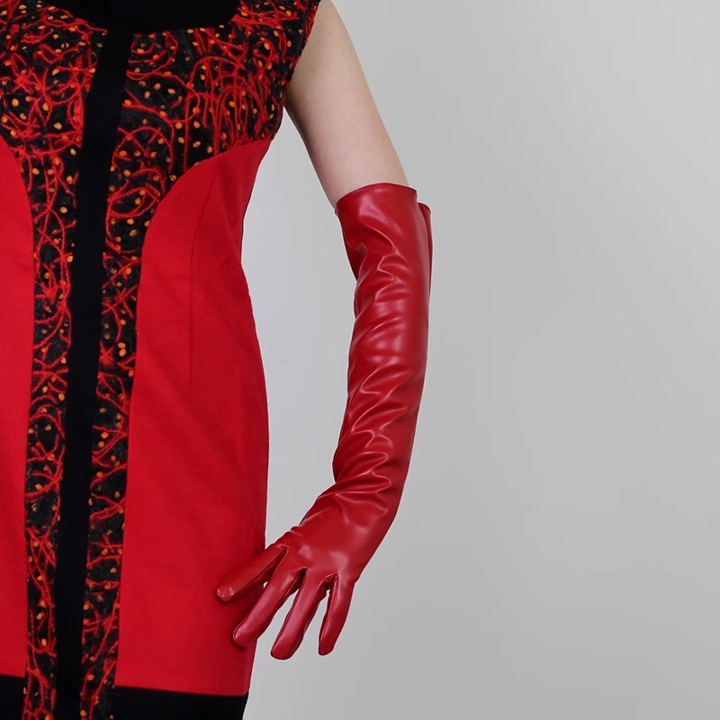 Pista feminina moda vermelho c - Formal Glove Leather avaliação e preço