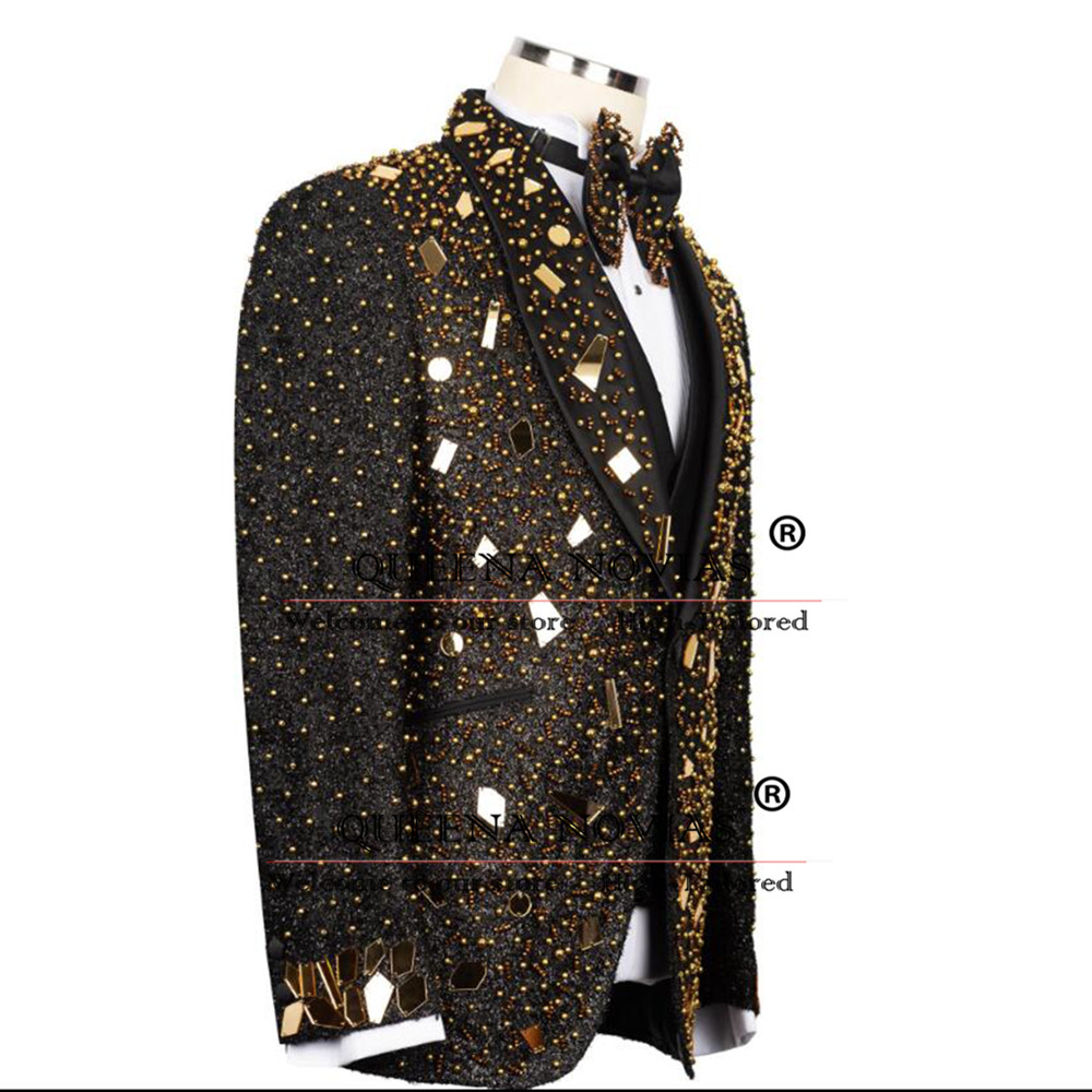 Cristais brilhantes miçangas t - Men'S Formal Wear For Reception avaliação e preço