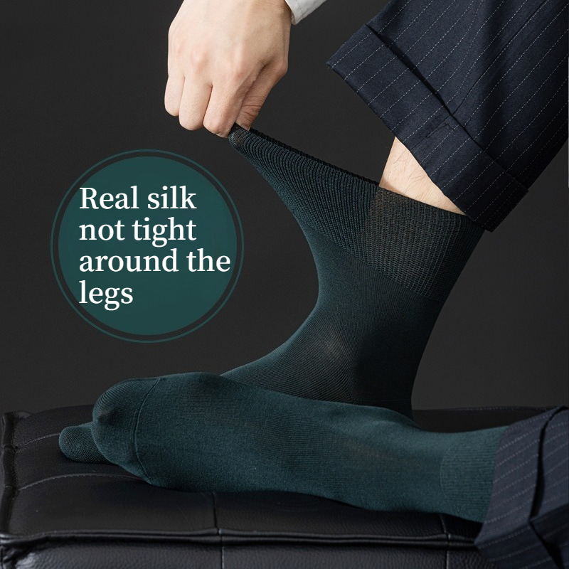 Meias de Seda Real para Homens - Men Formal Wear Dress avaliação e preço