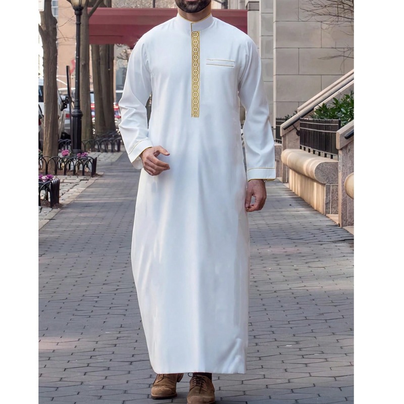 Thobe Masculino Árabe Bordado  - Arabic Formal Wear Men avaliação e preço