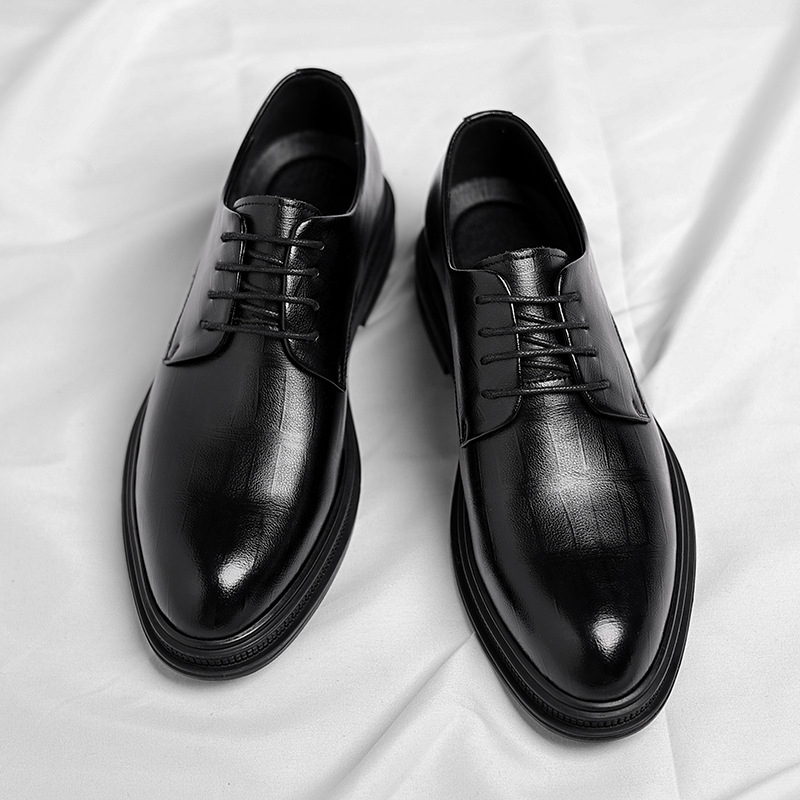 Sapatos masculinos de couro te - Men Formal Wear All Black avaliação e preço