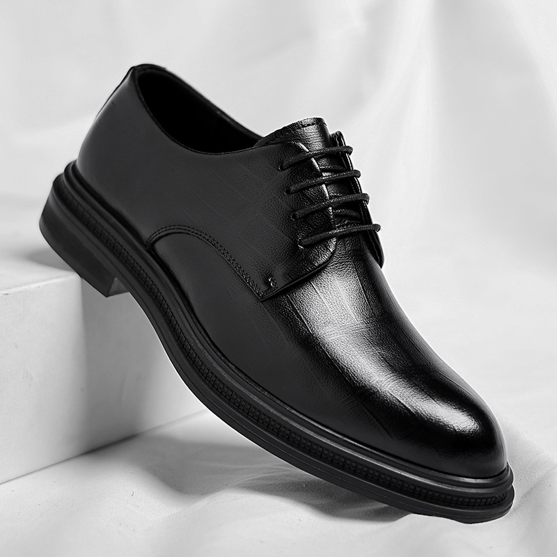 Sapatos masculinos de couro te - Men Formal Wear All Black avaliação e preço
