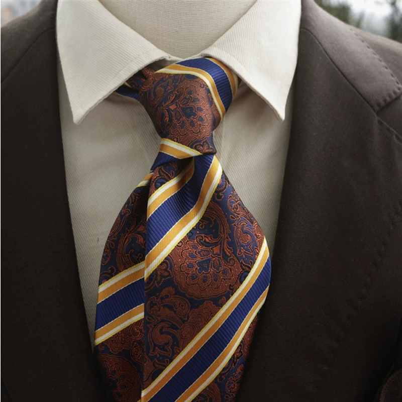 Nova moda marrom marinho grava - Men Formal Wear With Tie avaliação e preço