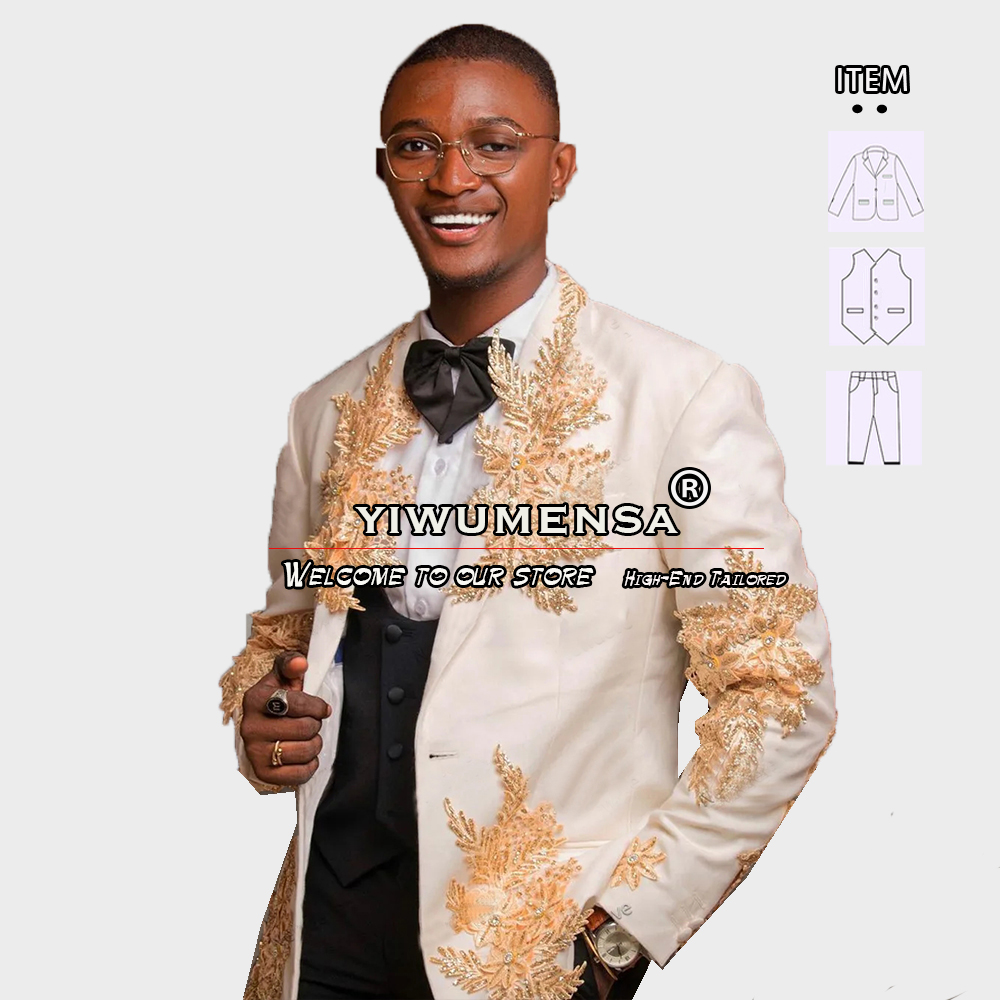 Personalizado 3 peças ternos m - Men Formal Wear Dress avaliação e preço