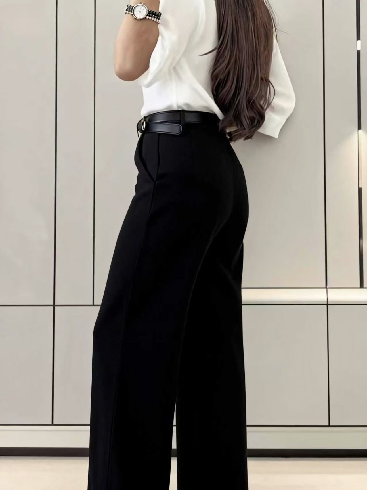 Calças Palazzo de Cintura Alta - Dress Pant Flat Front avaliação e preço
