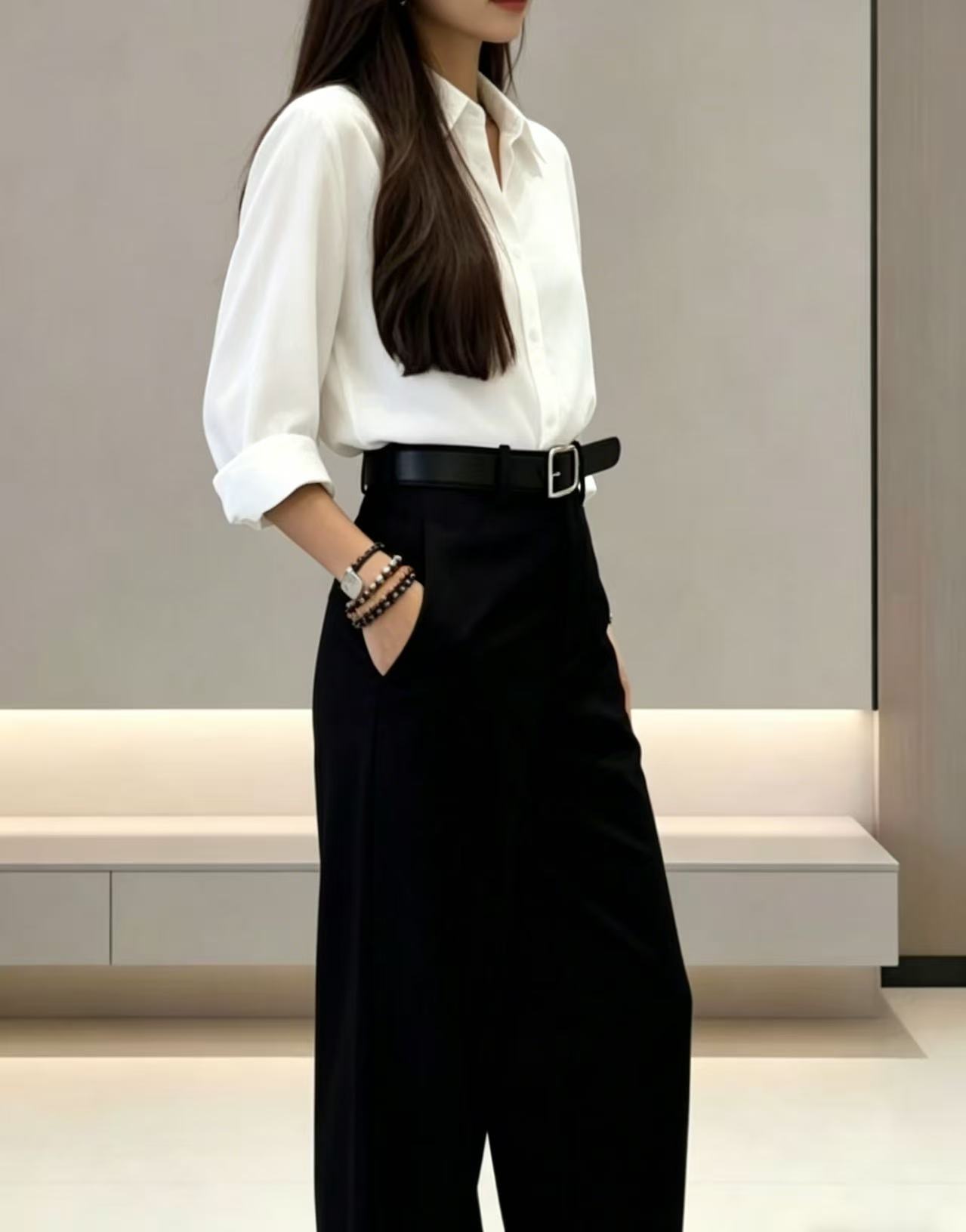 Calças Palazzo de Cintura Alta - Dress Pant Flat Front avaliação e preço