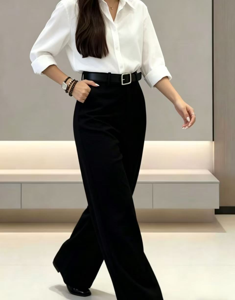 Calças Palazzo de Cintura Alta - Dress Pant Flat Front avaliação e preço