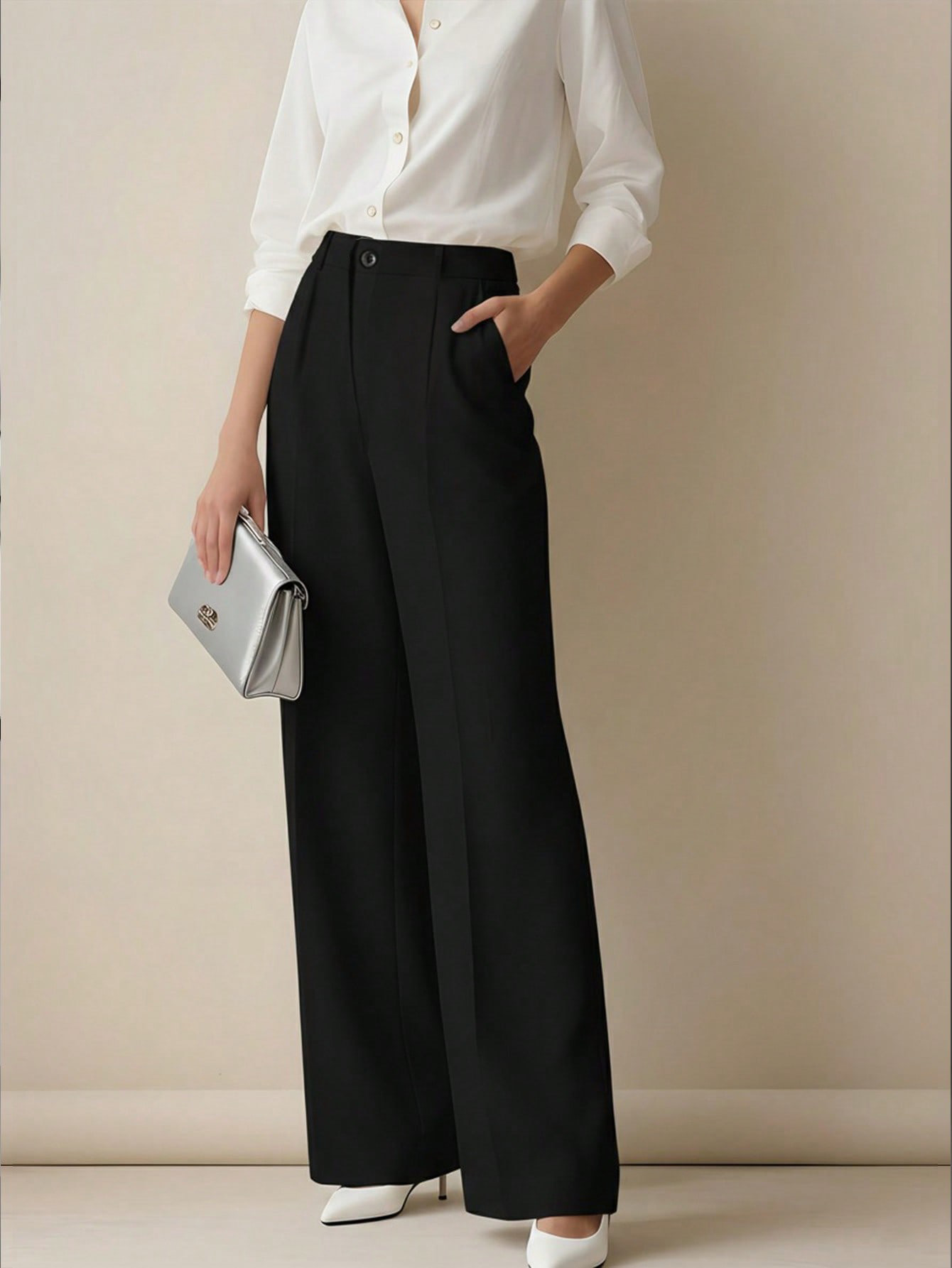 Calças de Vestido Femininas de - Dress Pant Flat Front avaliação e preço